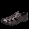 Men Fashion Sandals 999 أحذية صيفية من الجلد الأصلي الصلبة غير الرسمية مريحة شاطئ ناعمة مريحة للذكور