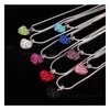 Hanger Kettingen Koreaanse Crystal Heart Shape Ketting Sier Plated Snake Chains Rhinestone Disco Bead Charm Voor Vrouwen Mode-sieraden D Dh5Zp