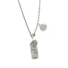 Łańcuchy foyuan srebrny kolor koreański east bramka prostokątny naszyjnik miłosny moda osobowość koło Lucky Letter Jewelryjavascript: