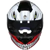 Cascos de moto Casco de hombre Doble lente Estiramiento facial Anti niebla Toda la temporada Cobertura completa Capacete De Moto