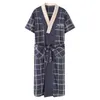 Vêtements de nuit pour femmes Couple peignoir été coton à manches courtes Robe décontracté lâche M-3XL dames et hommes Homewear