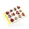 Broches Broches Baiduqiandu Marque 12 Mixte dans une Carte Cristal et Émail Coccinelle Insectes Broche Broches Ensembles HKD230807