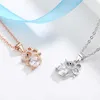 Kofsac 2020 Горячая распродажа 925 Серебряные серебряные ожерелья для женщин блестящие цирконы китайские крысы зодиака подвесной колье в подарке для девочек L230704