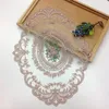 Table Cloth 1PC Dinning Cover Embroidered Elegant Round Lace Tablecloth Coffee Coasters Napkin Party Wedding Decoration