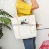 Totes 2023 nova bolsa de lona feminina coreana bolsa de arte bolsa de grande capacidade ambiental bolsas de compras elegantesloja