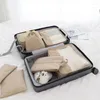 Bolsas de armazenamento 7 peças bolsa de viagem à prova d'água cosmética grande capacidade mala de viagem organizadora de roupas para lavar