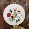 Chinese Products Embroidery For Beginners Cross Stitch Diy Stamped Embroidery with Floral Pattern Embroidery Ring Color Threads Home Decor