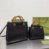 Luksusowy designerski torba torba bambus oryginalna skórzana torba na zakupy torebkę na ramię Women Tote Crossbody moda różowa zielona torby torebki dla kobiet totes zamek błyskawiczny