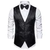 Men's Vests Wine Red Jacquard Suit Vest Men's Business Banquet Wedding Party Groom Dress Tops Size XXL-S 230804