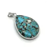 Hänge halsband naturlig stenblomma tall 24x35mm charm gör diy halsband örhängen mode smycken boutique damtillbehör