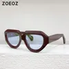 Zonnebril Pu Sm003 Retro Ronde Mannen Dikke Frame Plaat Zon-Proof Zonnebril Acetaat Knappe Sunglasse Uv400 2023 Reizen bril