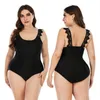 Women's Swimwear 2023 Sexy Black Lace Large Size One Piece Swimsuit Women Plus 4XL Bodysuit Female Swimming Bathing Suit