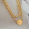Anhänger Halsketten Mode Gold Farbe Halskette Für Frauen Trendy Multi-Layer-Set Schmuck Geschenke