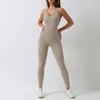 LL-8065 kvinnor jumpsuits yoga kläder ärmlös nära passande dans jumpsuit långa byxor snabb torr andas