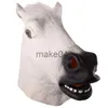 Maschere per feste Maschere di Halloween Testa di cavallo in lattice Cosplay Set di costumi per animali Scherzo teatrale Puntelli per feste pazzesche Set di teste Maschera per cavalli Maschere per cani e cavalli J230807