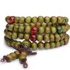 Bracelets porte-bonheur 8MM 108 perles de bois chaîne Bracelet bouddhiste pour femmes hommes Simple bouddha méditation prière perles bijoux cadeaux