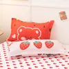 寝具セットKuup Strawberry Bedding set double sheet soft 34pcsベッドシートセット布団カバークイーンキングサイズ住宅用セット230804