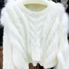 Kvinnors jackor Raccoon Fur Women Coat 2023 Winter Pullover tröja