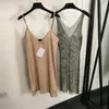 Luxury Rhinestone Mesh Vest Dresses With Sling Bottom kjolar för kvinnor Designer Sexig klänning Party Nightclub kjolkläder