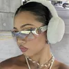 نظارة شمسية كبيرة الحجم الرياضي للرجال ركوب الدراجات في Sun Glasses Punk One Piece Goggles Women 2000 Designer Y2K