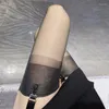 Kvinnors strumpor 112 cm lång lårhögstrumpor 5D Pure Nylon Icke-elastiska silkeslen medier Sexig ultratunna transparent intima underkläder
