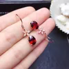 Stud 925 Sterling Silver Vintage Ruby Diamentowe kolczyki dla kobiet Oryginalna biżuteria prezent na rocznicę ślubu ANILLOS MUJER 230804