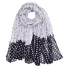 Шарфы легкий вес женщины Viscose Scarf Fashion Polka Dots Print Print Shaw