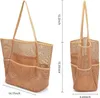 Tainehs Mesh Beach Tote Large Bag 2023家族旅行用の複数のポケットを持っている女性のためのアップグレード水泳用防水プールバッグHKD230807