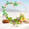 Dekorative Blumen Material runder Rahmen Eisenringe Hochzeit Desktop Blume Herzform Traumfänger