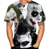 Men's T-skjortor fashionabla street sommar kortärmad t-shirt med clownmönster 3D-tryckning bekväm och andningsbar