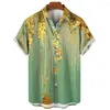 Männer Casual Hemden Hemd Hawaiian Luxus 3D Gedruckt Übergroßen Strand Urlaub Kurzarm Männlich Lose Bluse Sommer Mann Top 5XL