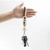 Keychains Lovely Color Woven Bracelet With Flower Stylish Keyrings Bag Pendant For Schoolbag Car Key