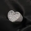 Iced Out Heart Rings Fashion Diamond Gold Ring Mens Hip Hop Ring Sieraden