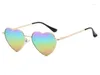 Lunettes de soleil mode femmes métal en forme de coeur dégradé lunettes de plein air femme lunettes UV400 nuances femmes filles