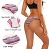 FINETOO Kleurrijke Gestreepte Braziliaanse Broek Katoenen Lingerie vrouwen G-string Sexy Slipje Ondergoed Vrouwelijke Brief T-back Slipje L230626