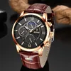 Autres Montres Hommes Montres LIGE Top Marque De Luxe En Cuir Casual Quartz Montre Hommes Sport Étanche Horloge Montre Relogio MasculinoBox 230804