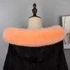 Sciarpe Collo in vera pelliccia Sciarpa naturale invernale Scialle caldo dritto Piumino nero Trim Silenziatore di lusso femminile