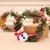 Decorative Flowers 15cm Christmas Wreath Door Window Garland Hanging Oranments Santa Claus Artificial Rattan Merry Home Decoration