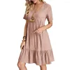 Casual klänningar Stylish Midi Dress Fashion Outfits Women Pullover Wear Summer Beach