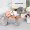犬のアパレルガール猫ドレスセーターストラップフラワーデザインペットパーカー犬用秋/冬の服5サイズ