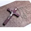 Anhänger Halsketten Holz Religiöse Jesus Kreuz Halskette Christian Kruzifix Pendent Mit Kette Schmuck Charme Geschenke Für Männer