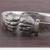 Bracelet Vintage ouverture pour hommes bijoux personnalité tibétain argent bracelets mâle fête accessoires petit ami cadeau d'anniversaire