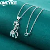 Mignon 925 collier en argent sterling pour femmes homme mariage 1630 pouces Zircon deux girafes pendentif bijoux de mode cadeaux de noël L230704