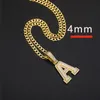 Pendentif Colliers A Z Lettres 925 Collier En Argent Glacé Or Couleur Charme Hip Hop Fine Jewelry 230807