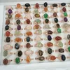 Assorted Style Natural Stone Rings Rose Quartz Aventurine Tiger's Eye Agate Crystal Women synthetic Turquoise Ring Party Wedding Gold Silver Mix lots