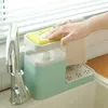 Distributeur de savon liquide 3 en 1 pompe contenant de nettoyage porte-éponge torchon serviette chiffon cintre organisateur de vidange pour cuisine Bathro