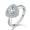 Кластерные кольца Apaison Noble для женщин классический 1ct d Цвет Moissanite Ring 925 Серебряное серебро серебряные украшения оптом