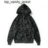 New 23ss Mens Designer Hoodie Full Zip Up Woman Black Camouflage Jacket Blue Hooded Sweatshirt Man Womens Sweater Long Sleeve Fleece Cardigan Hoodie