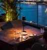 Bezprzewodowa lampa stołowa Dimmowalna lampa nocna restauracja Atmosfera Oświetlenie dla metalicznego i zewnętrznego Czarnego HKD230807