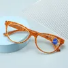 Sunglasses Cat Eye Reading Glasses Retro Beautiful Pattern Anti-blue Light HD Optical Eyeglasses For Men And Women